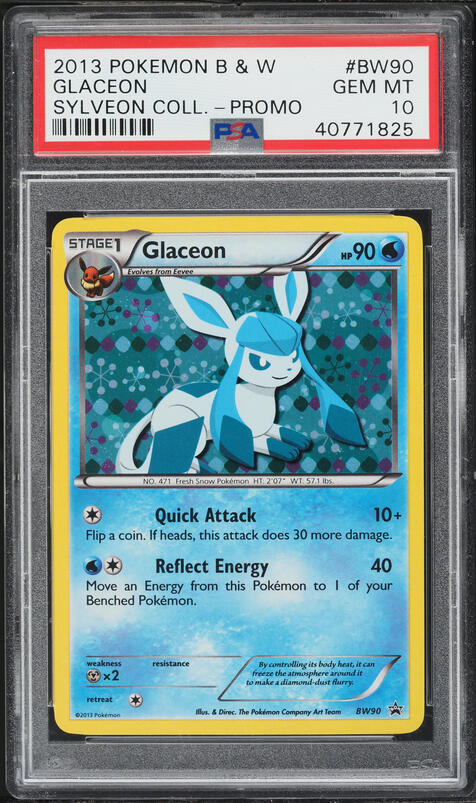 2013 Pokemon Black & White Promo Sylveon Collection Glaceon #BW90 PSA 10 GEM MT