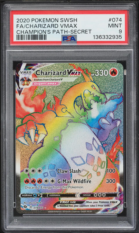 charizard rainbow pokemon cards Charizard VSTAR Brilliant Stars Rainbow 174/172 CGC 9 – TBC Games main image 0