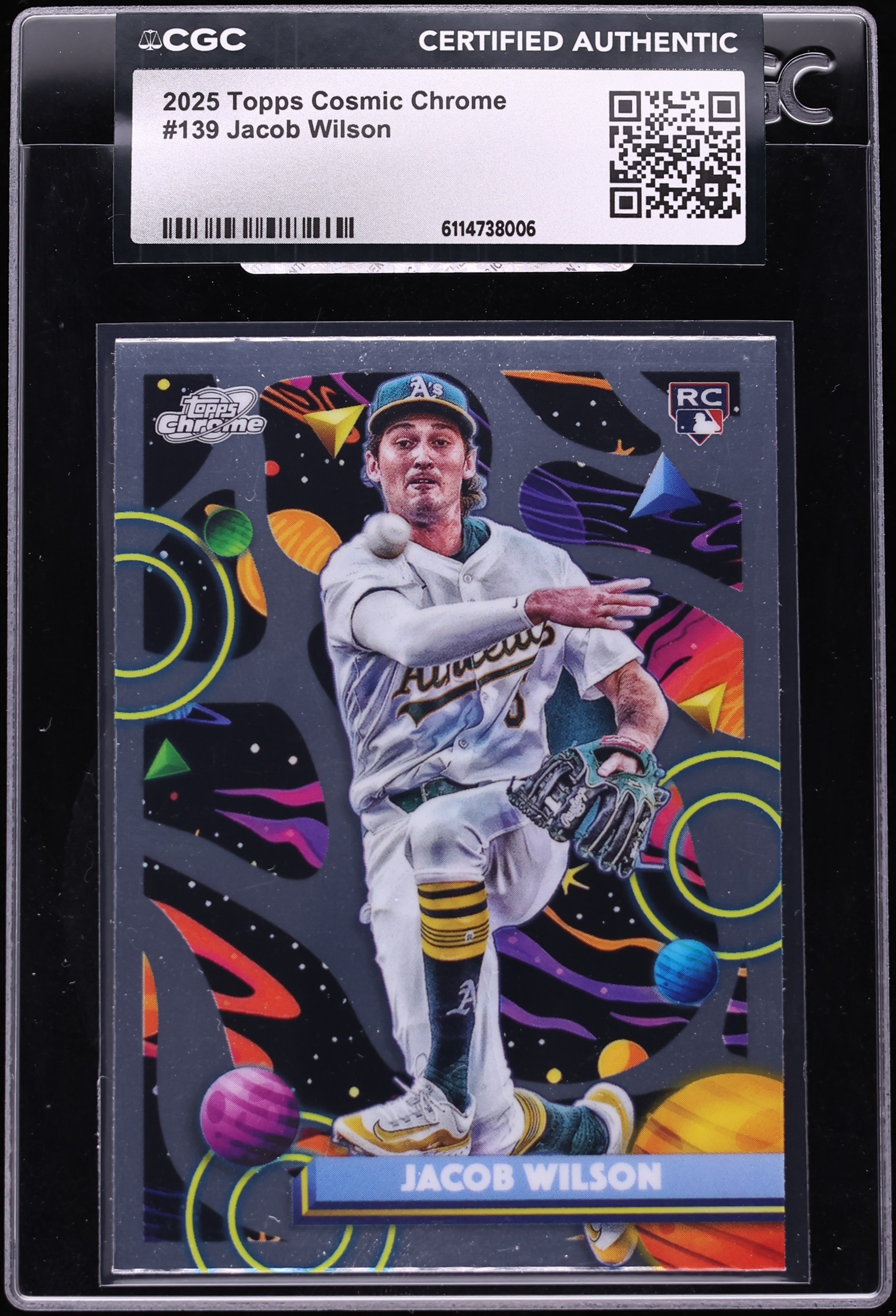 2025 Topps Cosmic Chrome Jacob Wilson ROOKIE #139 CGC AUTH on 