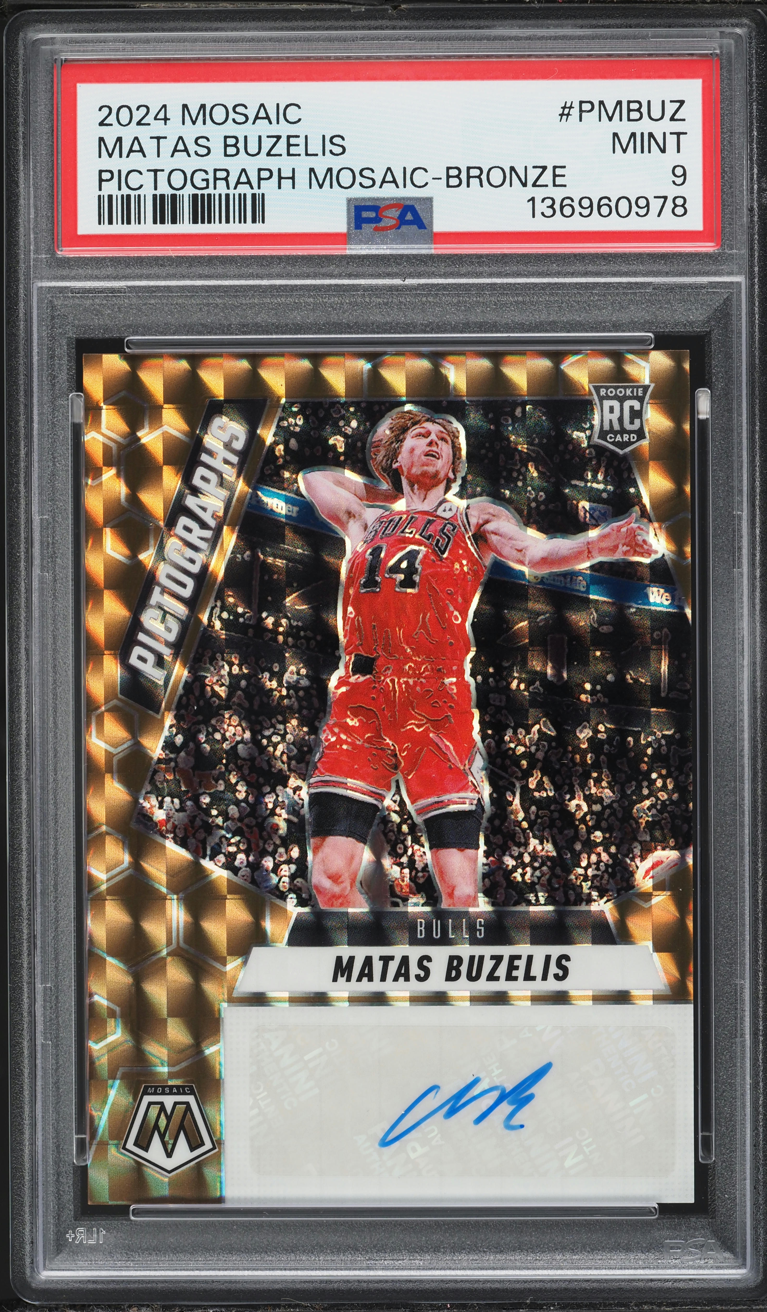 2024 Panini Mosaic Pictographs Bronze Matas Buzelis ROOKIE AUTO
