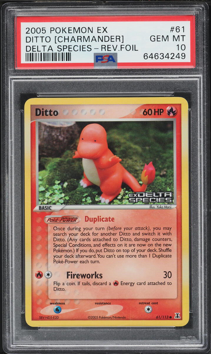 2005 Pokemon EX Delta Species Reverse Holo Ditto Charmander #61 PSA 10 GEM MINT