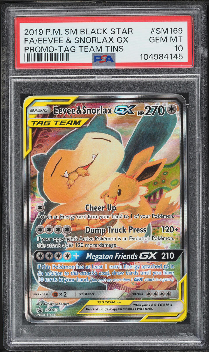 2019 Pokemon Sun & Moon Promo Tag Team Full Art Eevee & Snorlax GX