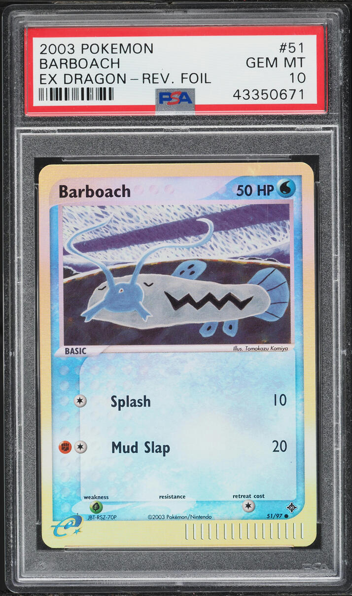 2003 Pokemon EX Dragon Reverse Holo Barboach #51 PSA 10 GEM MINT