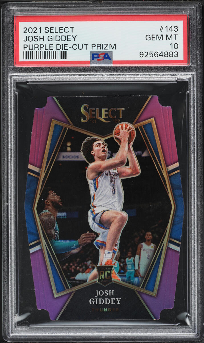 2021 Select Premier Level Purple Prizm Die-Cut Josh Giddey ROOKIE /99 #143 PSA 10 GEM MINT