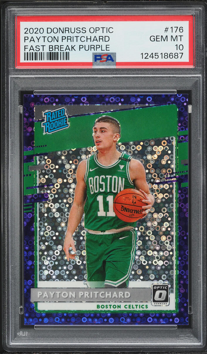 2020 Donruss Optic Fast Break Purple Payton Pritchard ROOKIE /95 #176 PSA 10 GEM MINT