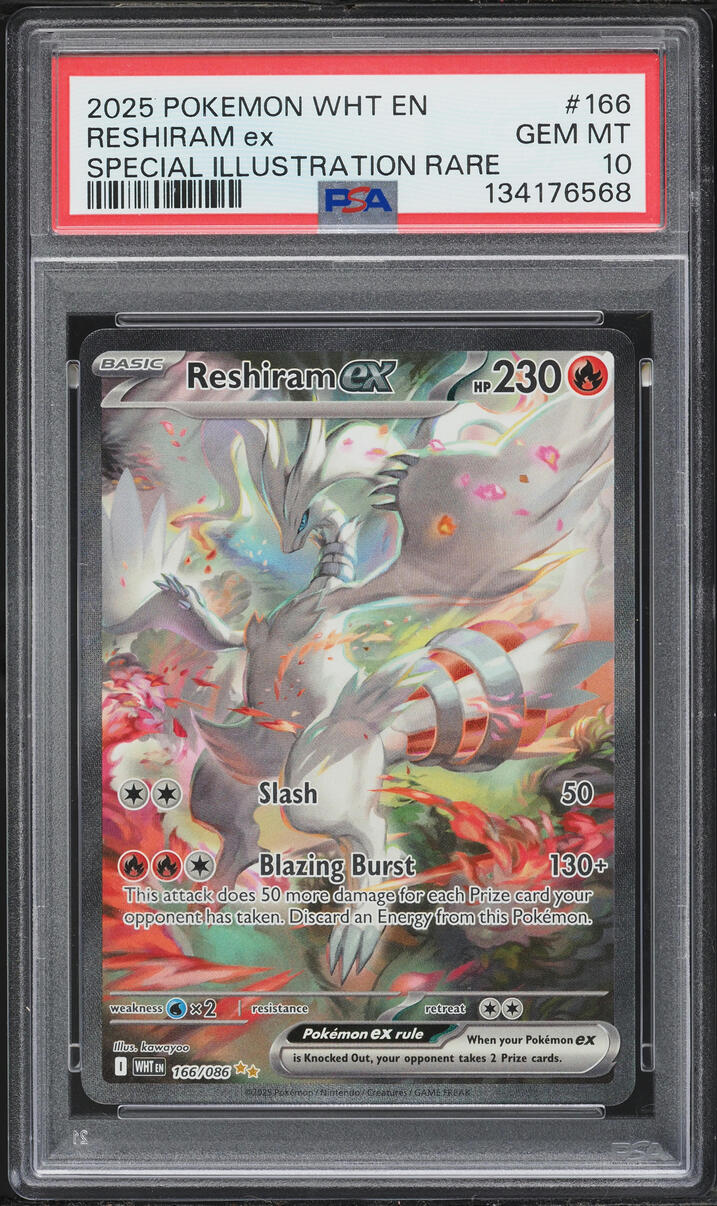 2025 Pokemon Scarlet & Violet White Flare SIR Reshiram EX #166 PSA 10 GEM MINT