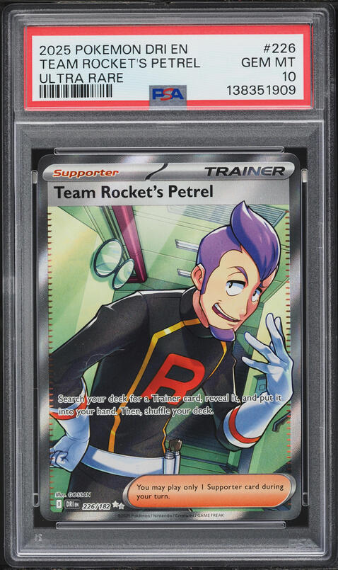 2025 Pokemon Scarlet & Violet Destined Rivals Full Art Team Rocket's Petrel #226 PSA 10 GEM