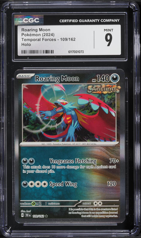 2024 Pokemon Scarlet & Violet Temporal Forces Holo Roaring Moon #109 CGC 9 MINT