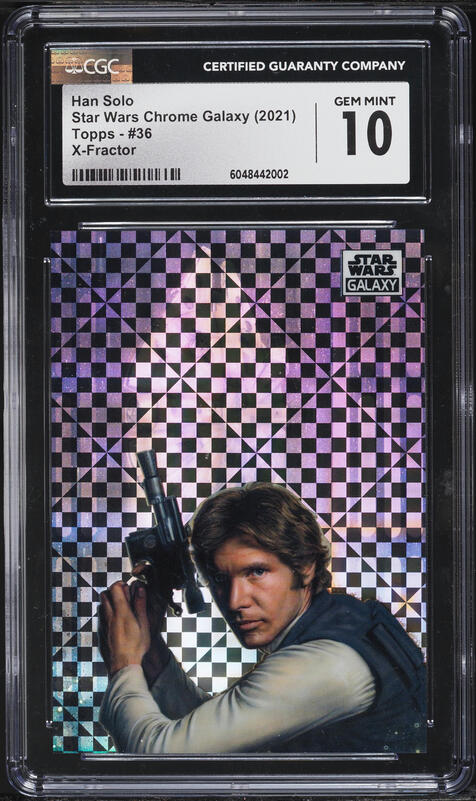 2022 Topps Chrome Star Wars Galaxy Purple Refractor Han Solo /25