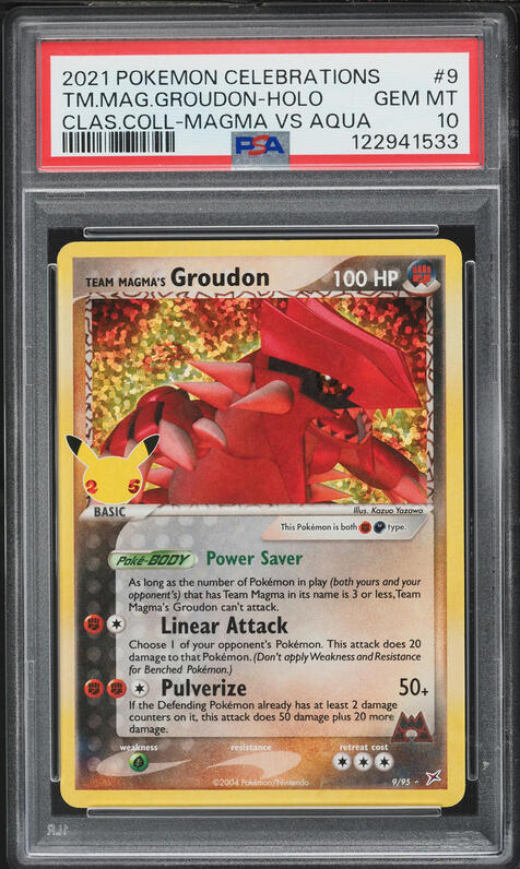 2021 Pokemon Sword & Shield Celebrations Classic Holo Team Magma's Groudon #9 PSA 10 GEM MINT