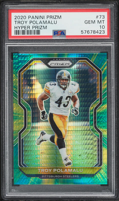2020 Panini Prizm Hyper Troy Polamalu /175 #73 PSA 10 GEM MINT on
