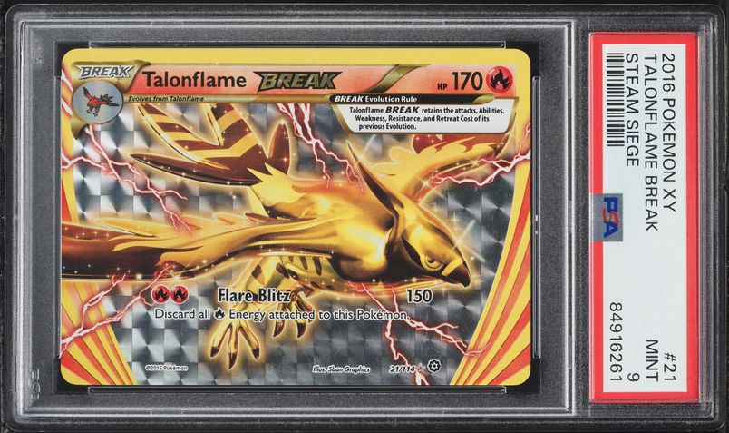 2016 Pokemon XY Steam Siege Talonflame BREAK #21 PSA 9 MINT