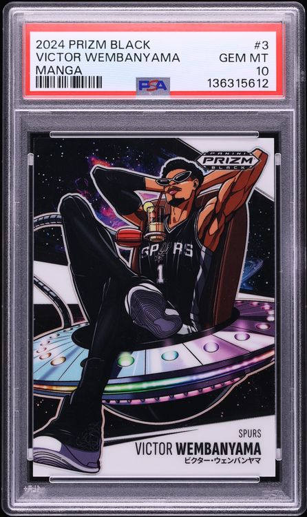 2024 Panini Prizm Black Manga Victor Wembanyama #3 PSA 10 GEM MINT