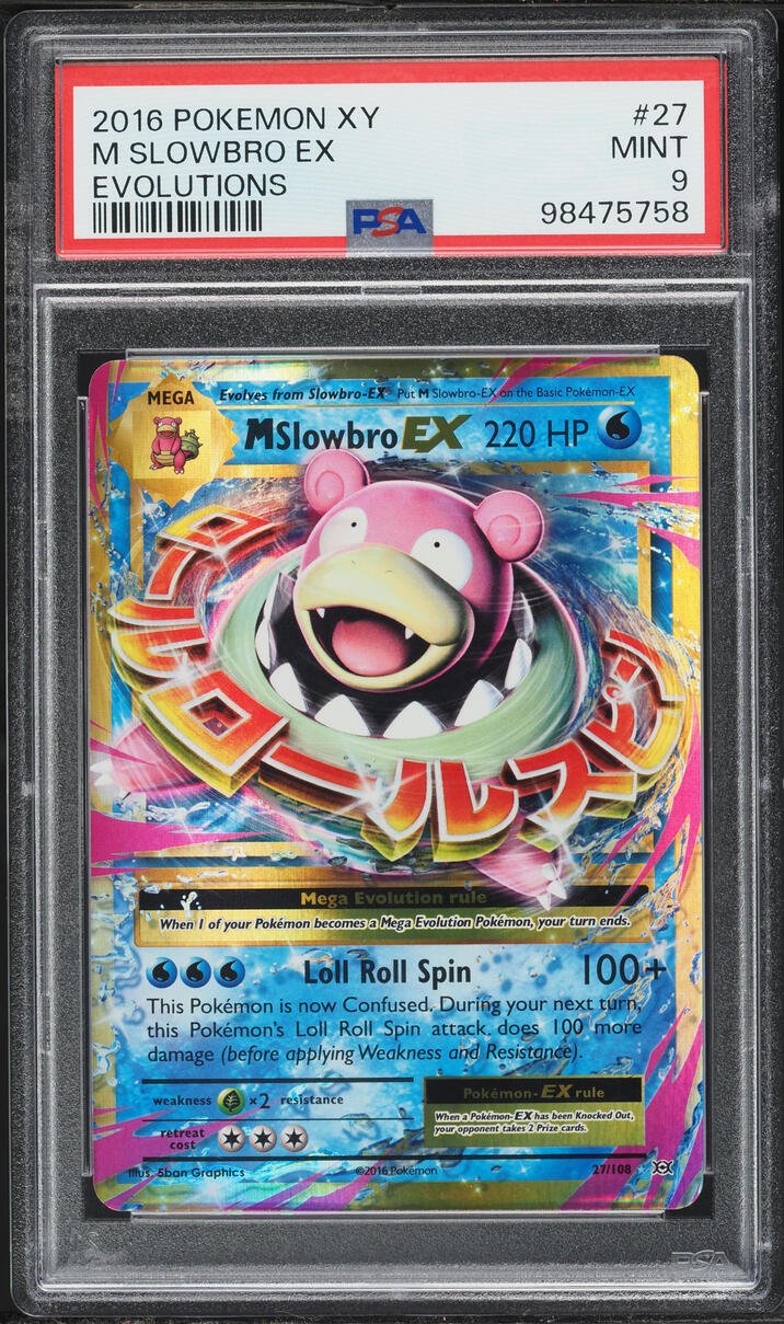 2016 Pokemon XY Evolutions Holo M Slowbro EX #27 PSA 9 MINT