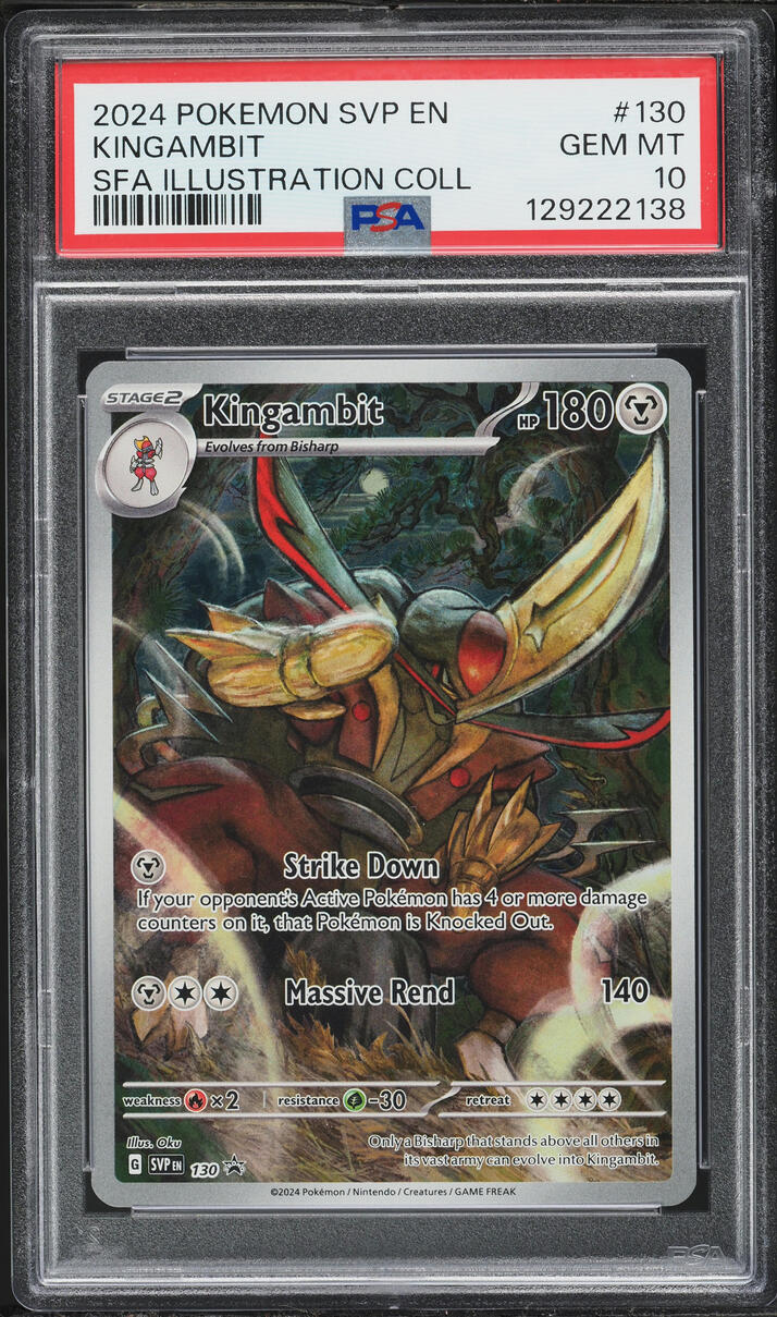 2024 Pokemon SV Promo Shrouded Fable Illustration Alt Art Kingambit #130 PSA 10 GEM MINT