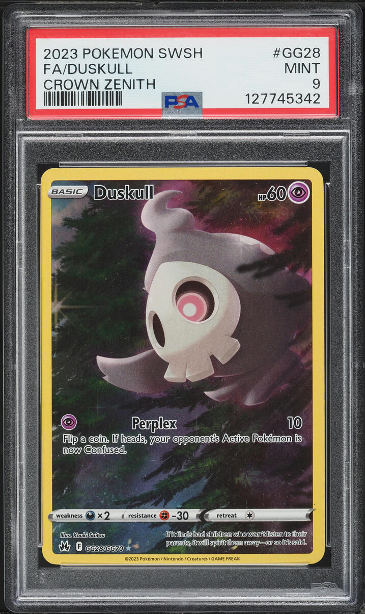 2023 Pokemon Sword & Shield Crown Zenith Full Art Duskull #GG28 PSA 9 MINT