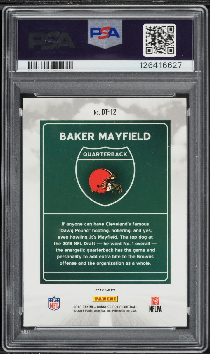 2018 Donruss Optic Downtown Baker Mayfield ROOKIE #DT-12 PSA 10 GEM MINT