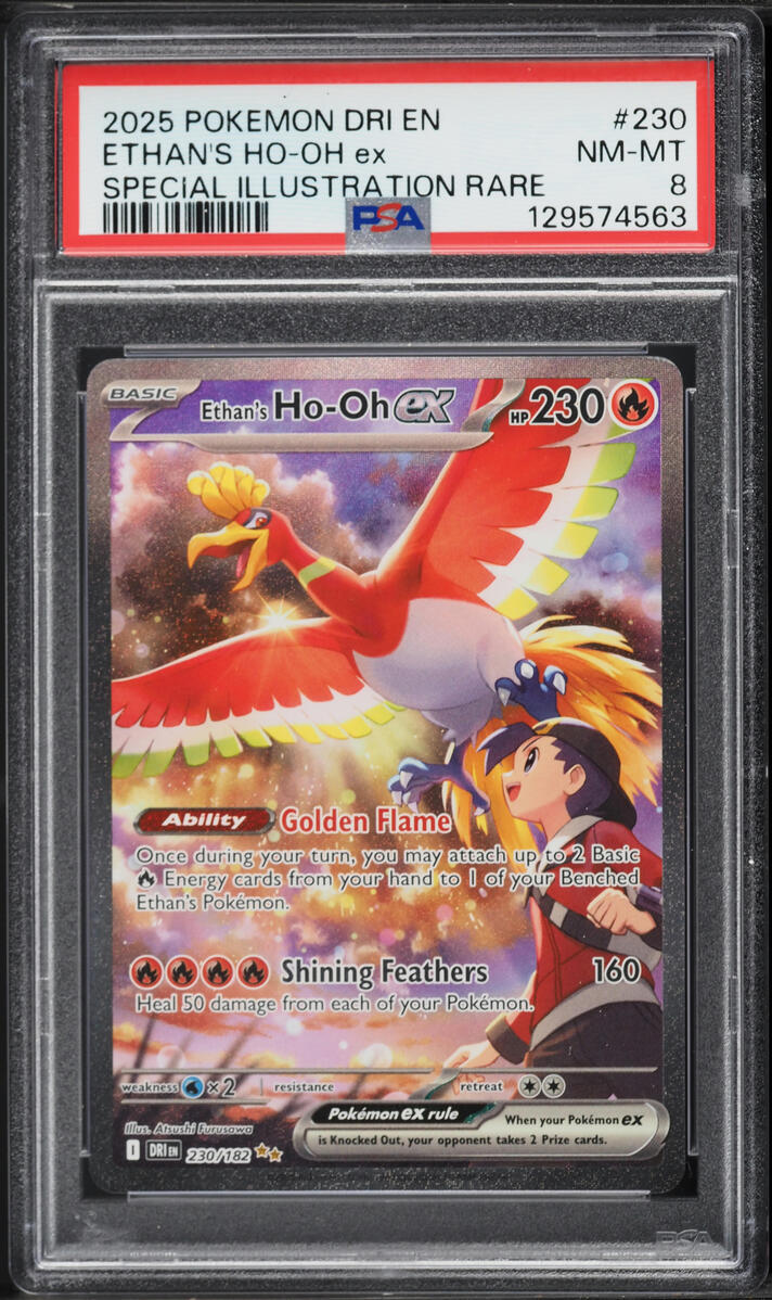 2025 Pokemon Scarlet & Violet Destined Rivals SIR Ethan's Ho-Oh ex #230 PSA 8 NM-MT