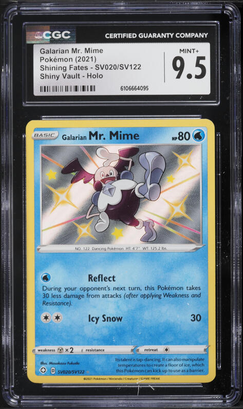 2021 Pokemon Sword & Shield Shining Fates Shiny Vault Holo Galarian Mr. Mime #SV020 CGC 9.5