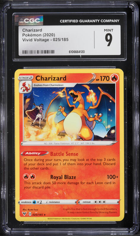 2020 Pokemon Sword & Shield Vivid Voltage Charizard #25 CGC 9 MINT