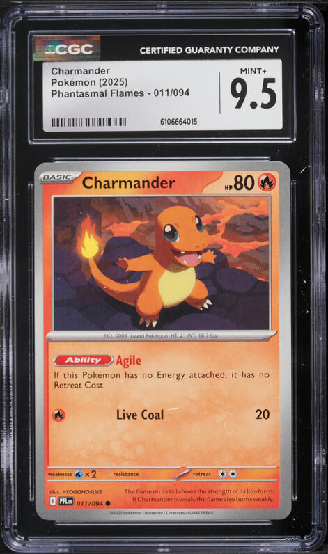 2025 Pokemon Phantasmal Flames Reverse Holo Charmander #011 CGC 10 GEM MINT  on Fanatics Collect