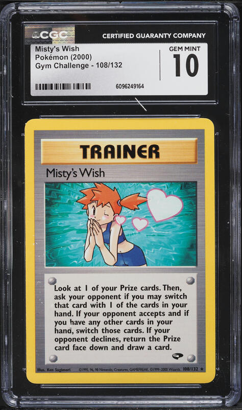 2000 Pokemon Gym Challenge Misty's Wish #108 CGC 10 GEM MINT