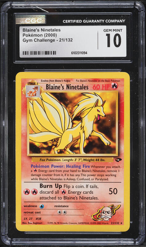 2000 Pokemon Gym Challenge Blaine's Ninetales #21 CGC 10 GEM MINT