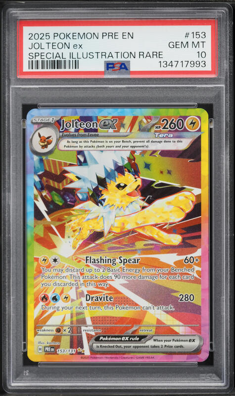 2025 Pokemon Scarlet & Violet Prismatic Evolutions SIR Jolteon ex #153 PSA 10 GEM MINT
