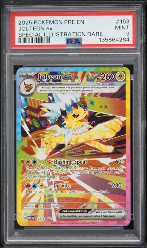 2025 Pokemon Scarlet & Violet Prismatic Evolutions SIR Jolteon ex #153 PSA 9 MINT