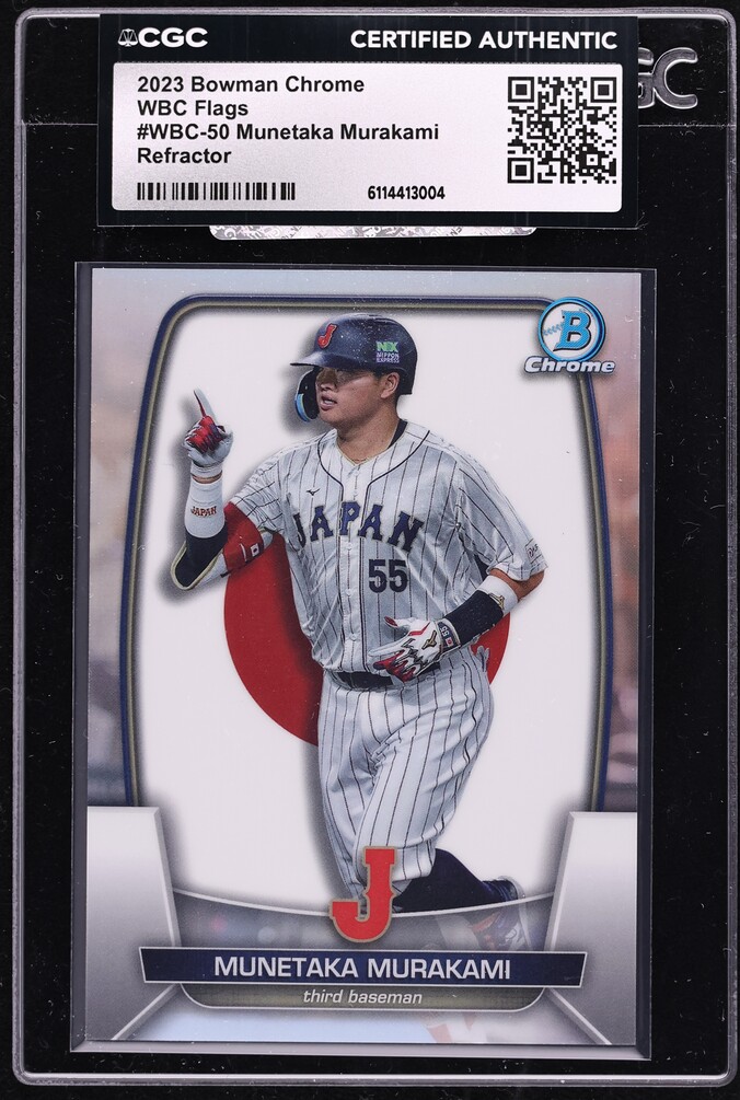 2023 Bowman Chrome WBC Flags Refractor Munetaka Murakami PROSPECT /499 #WBC-50 CGC AUTH