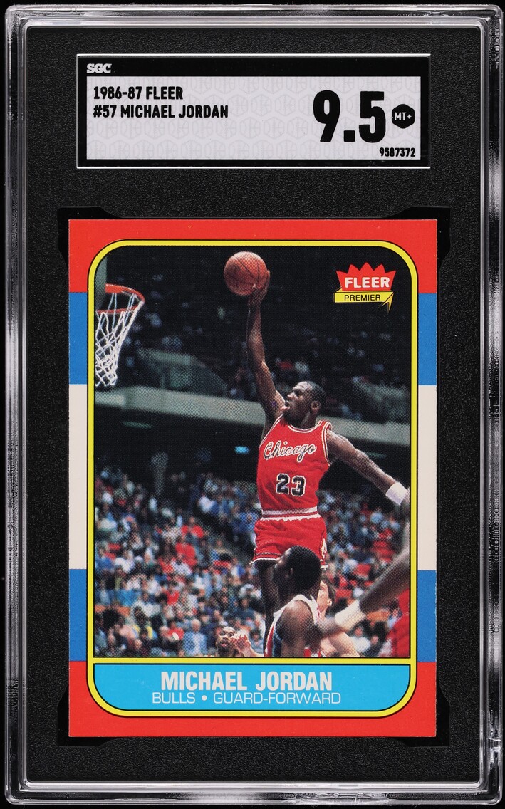 1986 Fleer Basketball Michael Jordan ROOKIE #57 SGC 9.5 MINT+