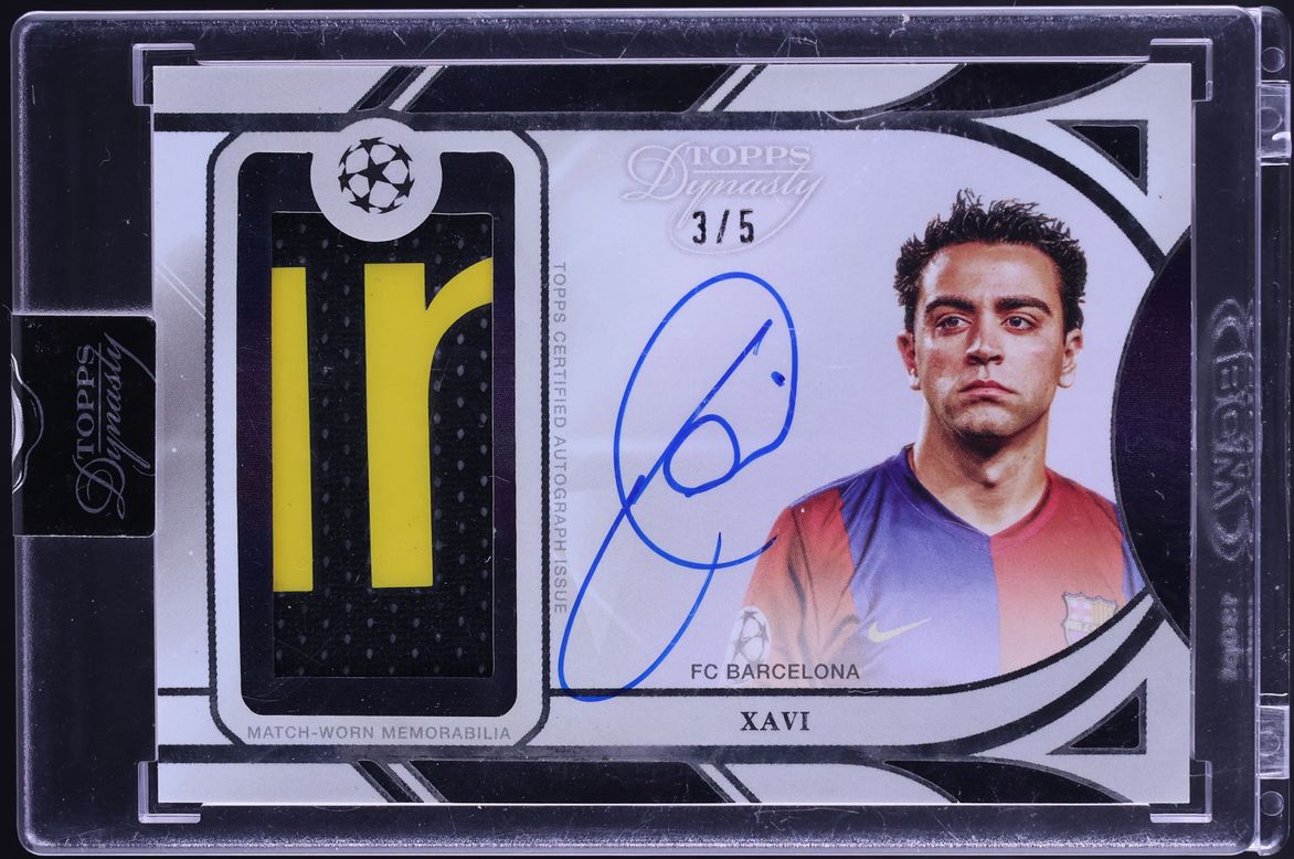 2024 Topps Dynasty UEFA Club Competitions Black Xavi PATCH AUTO /5 #APL-XA2
