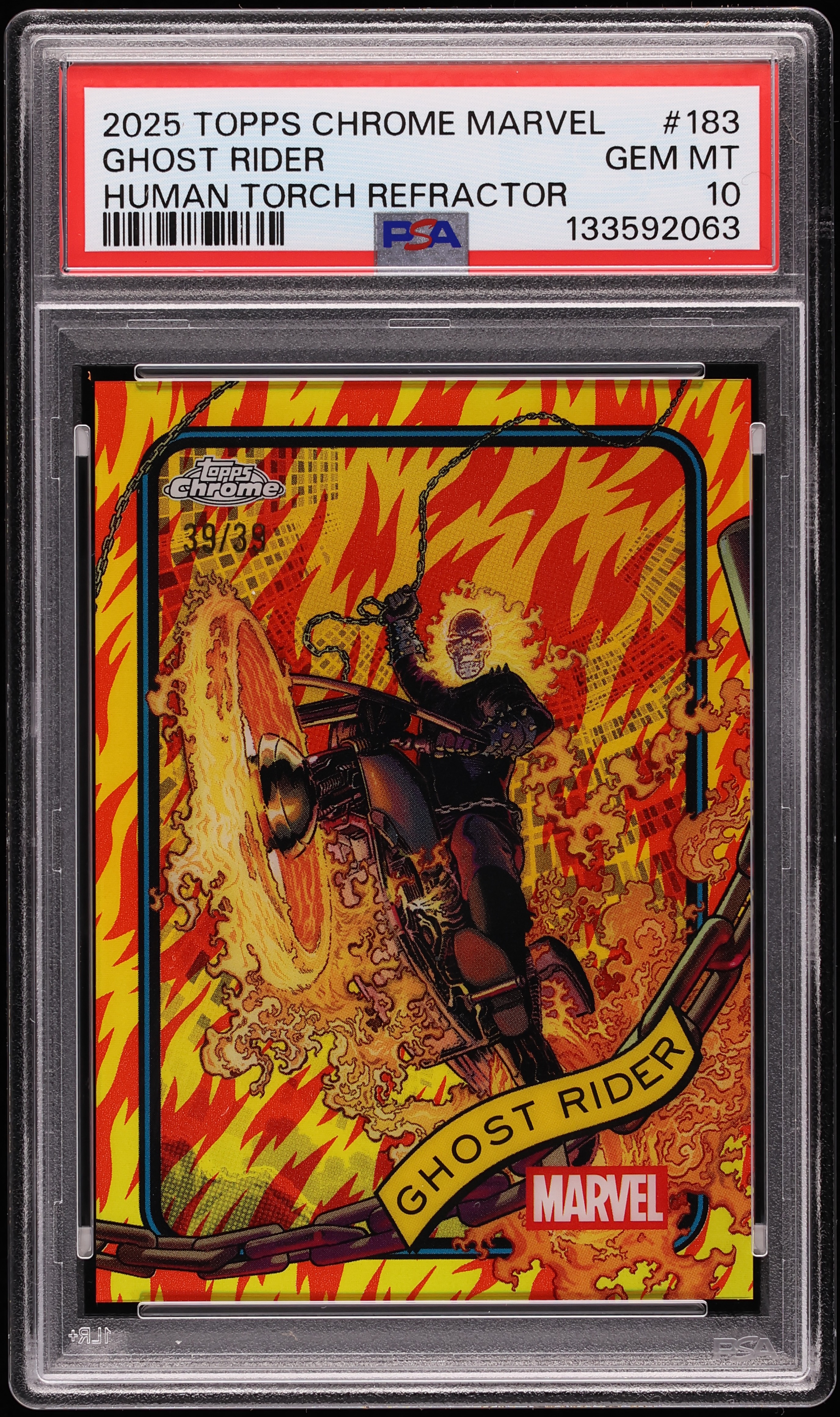 2025 Topps Chrome Marvel Human Torch Refractor Ghost Rider 39/39