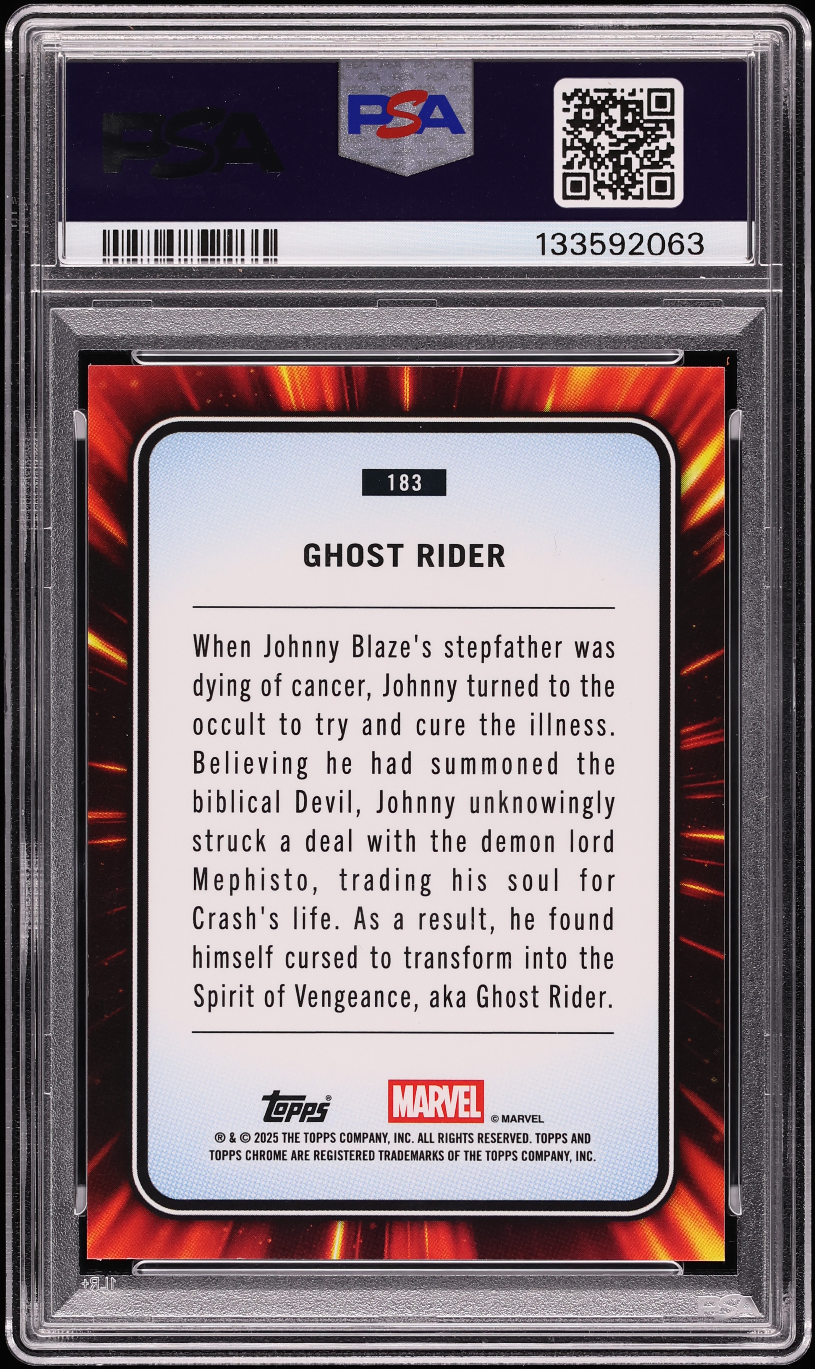 2025 Topps Chrome Marvel Human Torch Refractor Ghost Rider 39/39