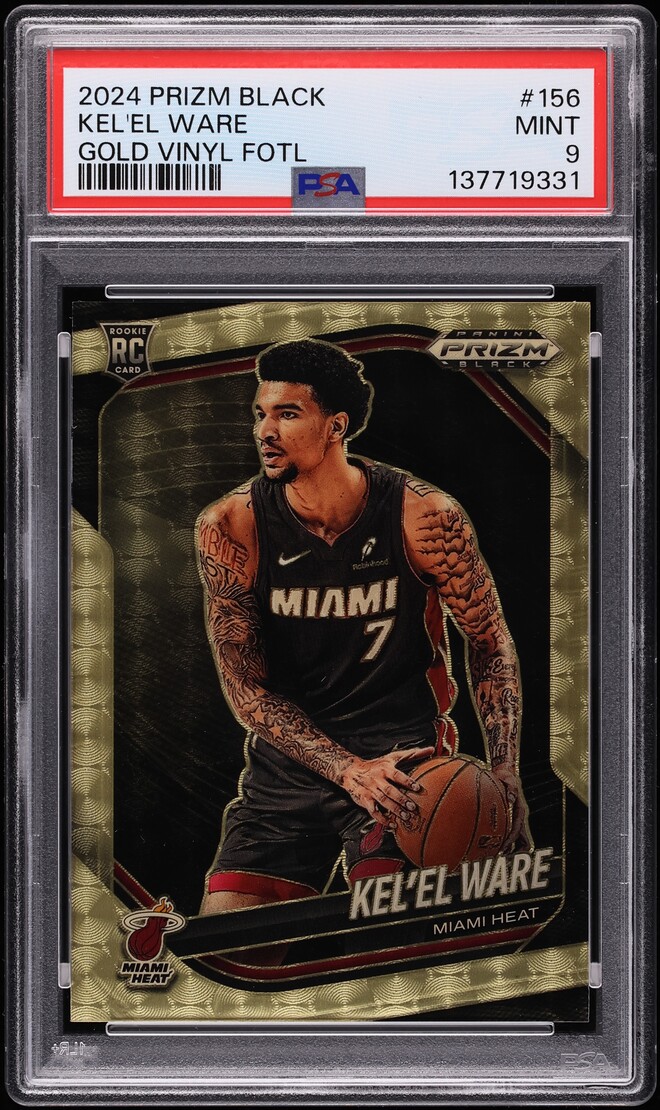2024 Panini Prizm Black Gold Vinyl FOTL Kel'el Ware ROOKIE 5/5 #156 PSA 9 MINT