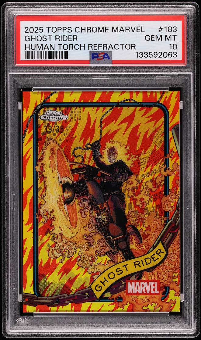 2025 Topps Chrome Marvel Human Torch Refractor Ghost Rider 39/39