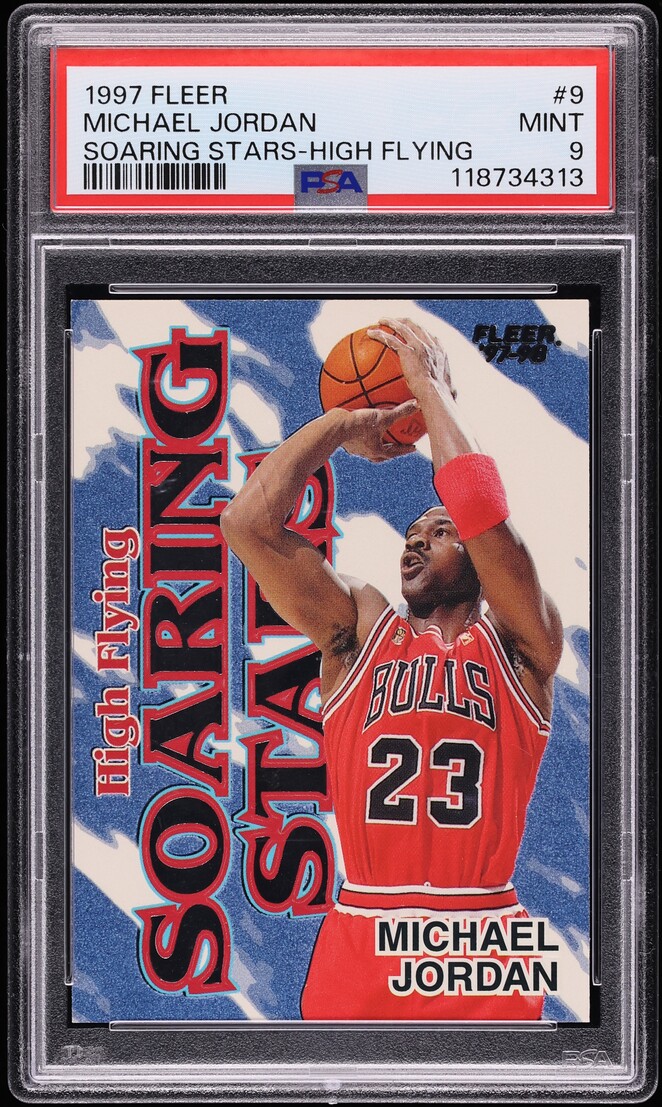 1997 Fleer Soaring Stars High Flying Michael Jordan #9 PSA 9 MINT