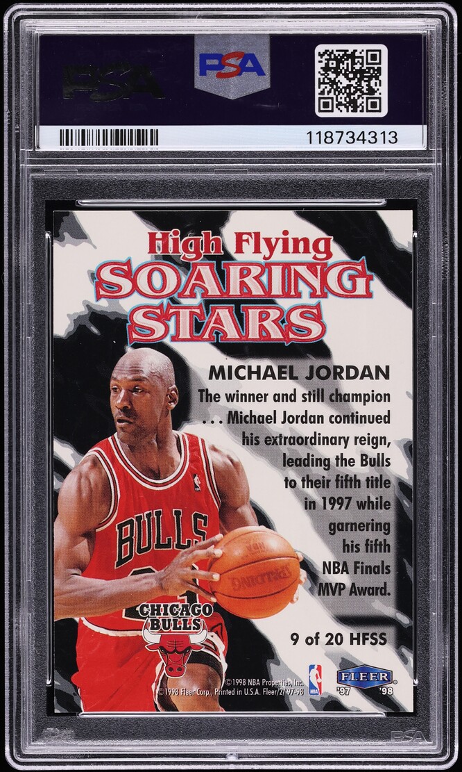 1997 Fleer Soaring Stars High Flying Michael Jordan #9 PSA 9 MINT