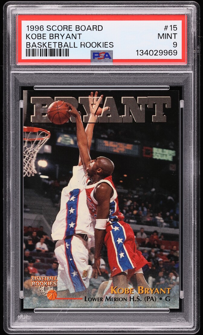 1996 Score Board Basketball Kobe Bryant ROOKIE #15 PSA 9 MINT