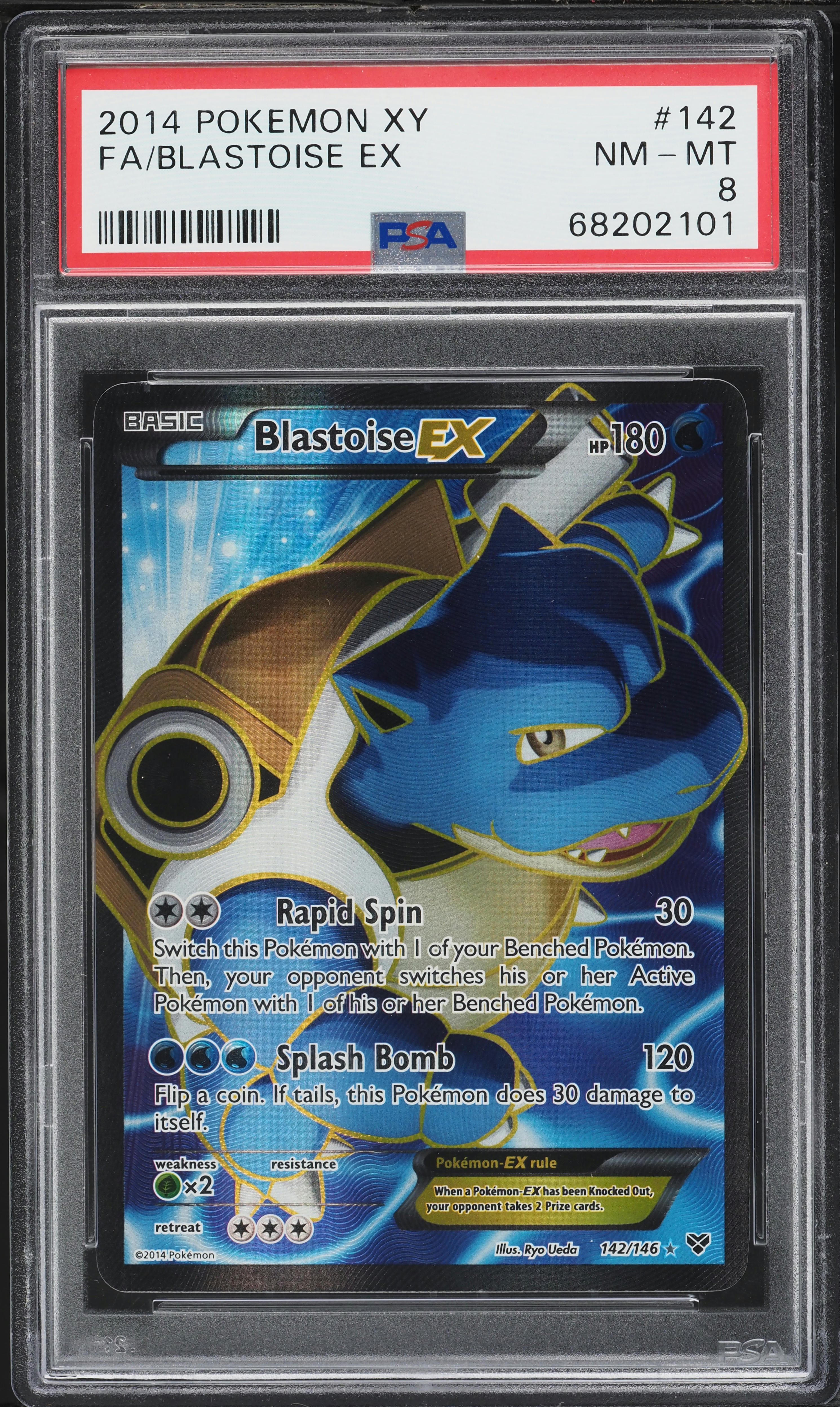 2014 Pokemon XY Full Art Blastoise EX #142 PSA 8 NM-MT on Fanatics