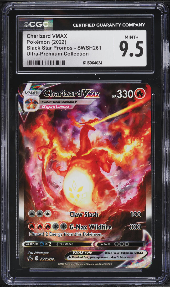 2022 Pokemon Sword & Shield Promo Ultra Premium Alt Art Charizard VMAX #SWSH261 CGC 9.5 MINT+