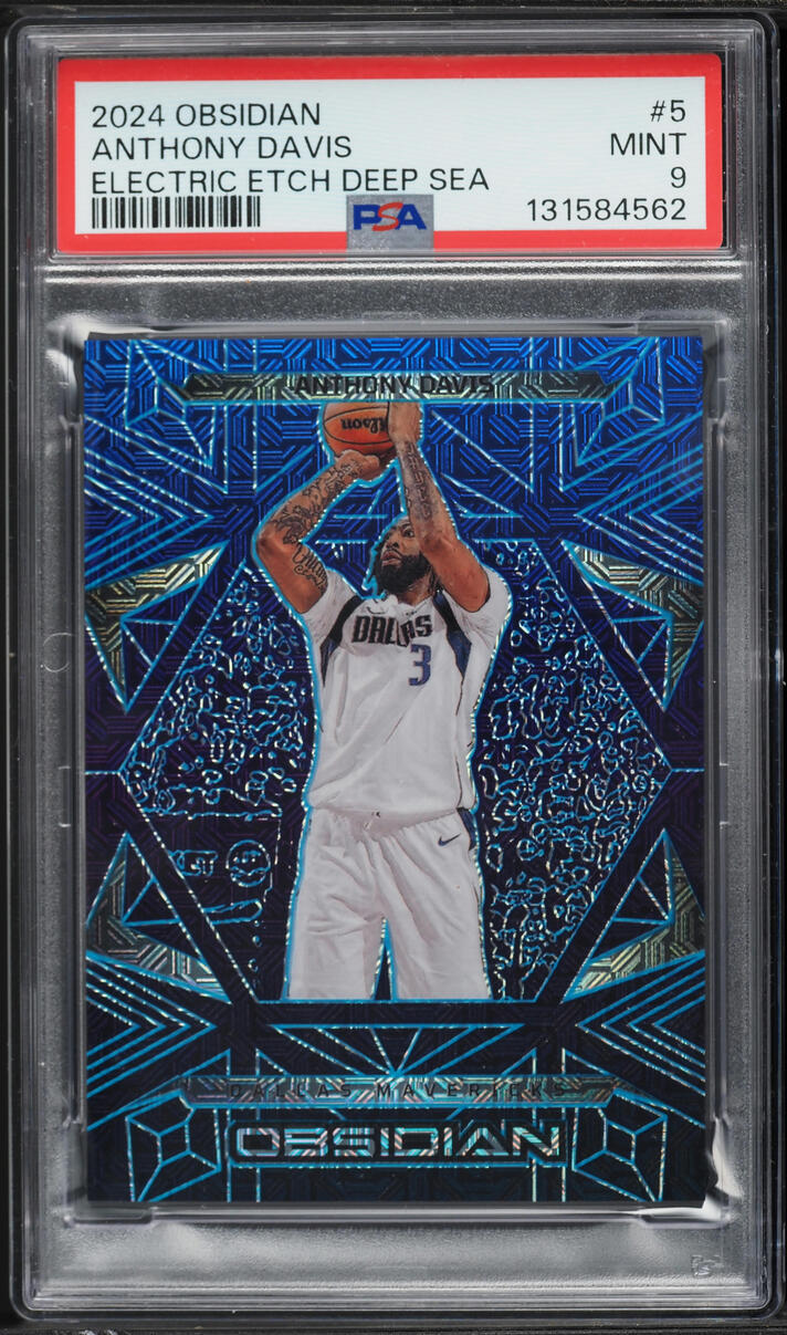 2024 Panini Obsidian Electric Etch Deep Sea Anthony Davis JERSEY # 3/5 #5 PSA 9 MINT