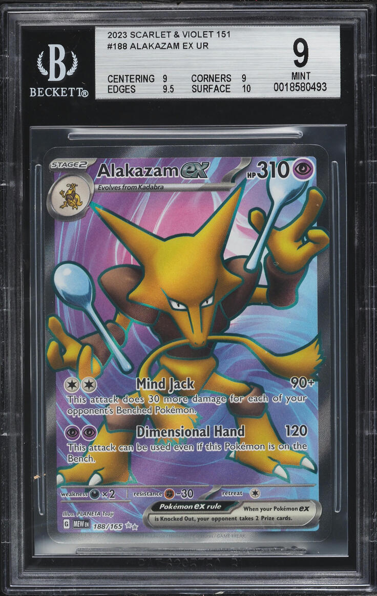 2023 Pokemon Scarlet & Violet 151 Full Art Alakazam ex #188 BGS 9 MINT