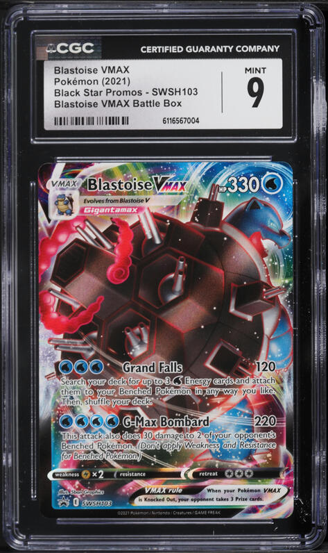 2021 Pokemon Sword & Shield Promo Battle Box Full Art Blastoise VMAX  #SWSH103 CGC 9 MINT on Fanatics Collect