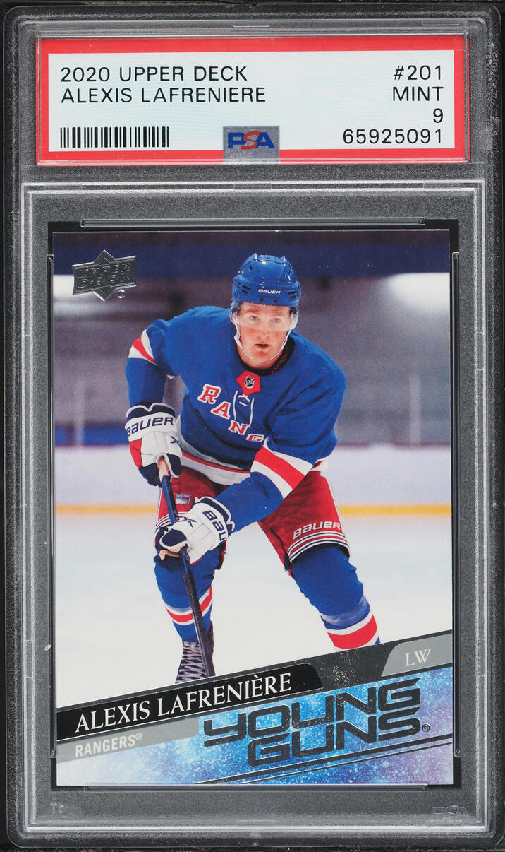 2020 Upper Deck Young Guns Alexis Lafreniere ROOKIE #201 PSA 9 MINT