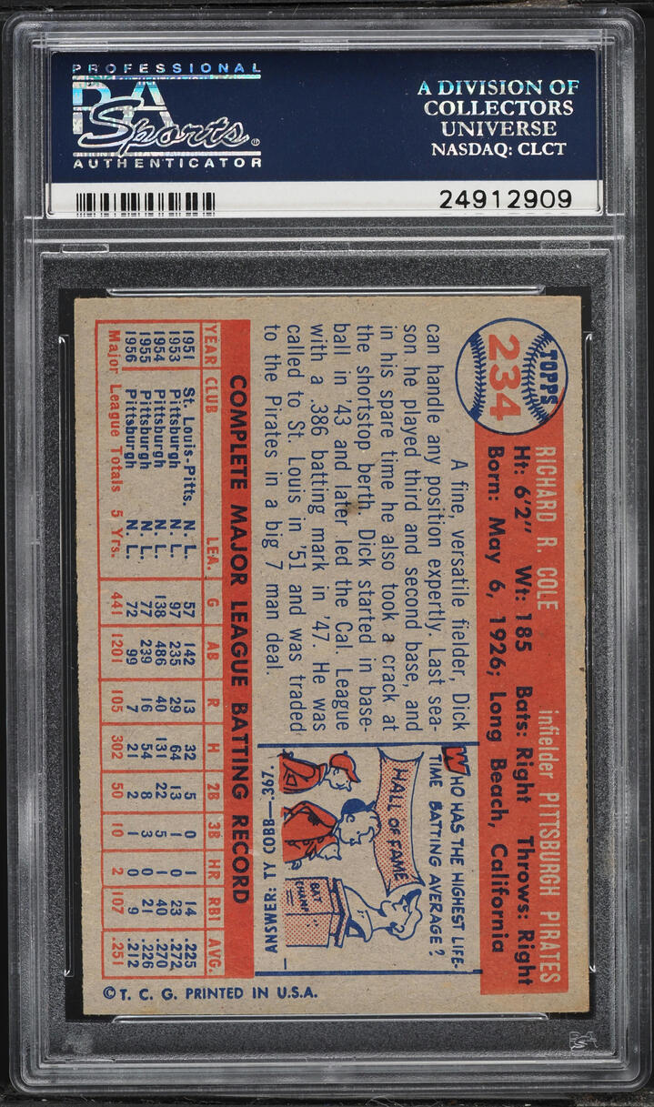 1957 Topps Dick Cole #234 PSA 8 NM-MT