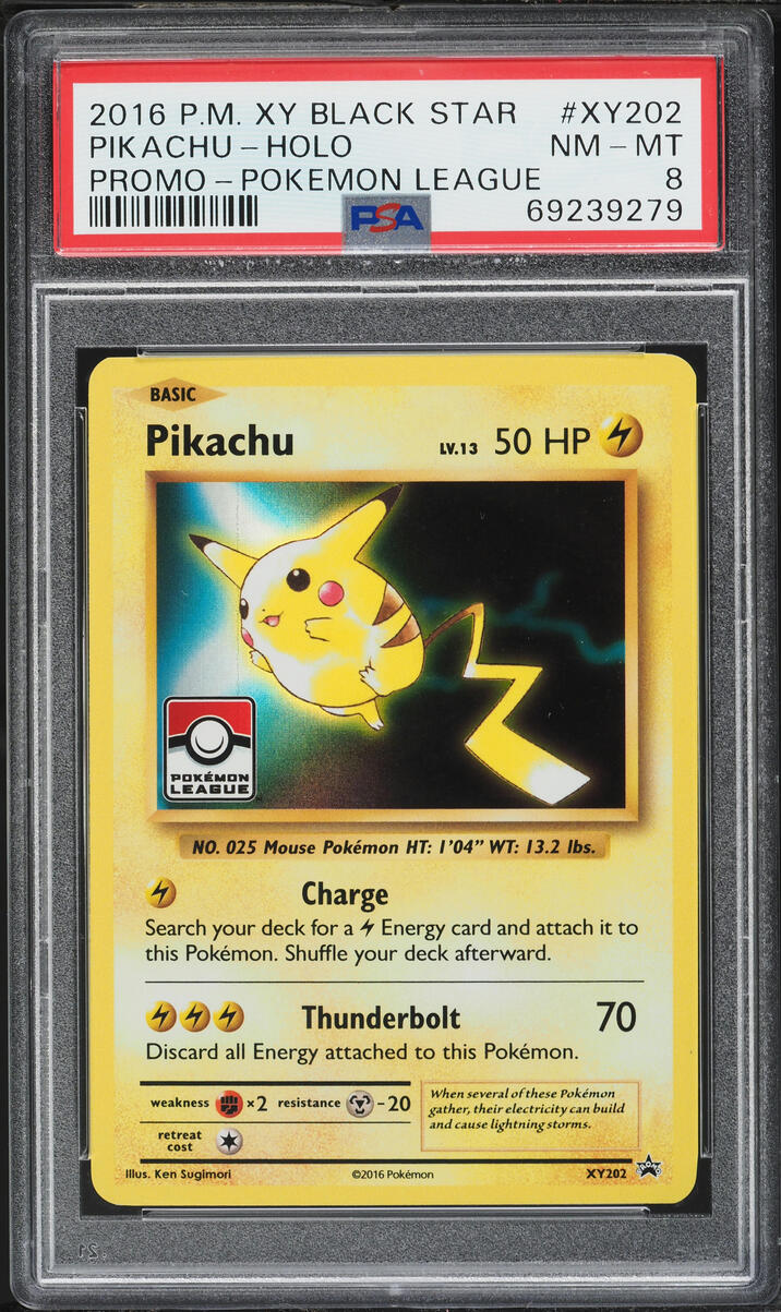 pikachu pokemon league card Play SVP 101 PSA 9 TBC Games Pokmon Hit Points50 HP Form Pikachu (Pokemon League) XY202 -