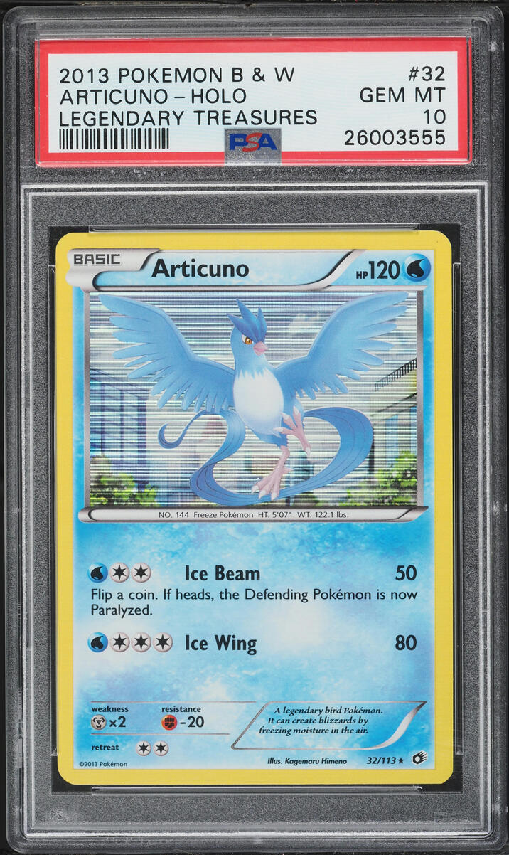 2013 Pokemon Black & White Legendary Treasures Holo Articuno #32 PSA 10 GEM MINT