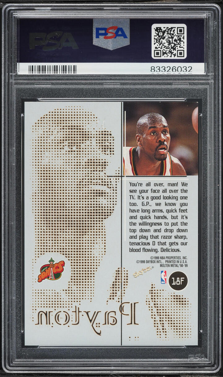1998 Skybox Molten Metal Fusion Titanium Gary Payton #18F PSA 8 NM-MT