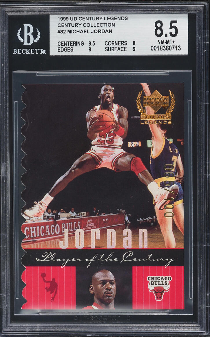 1999 Upper Deck Century Legends Collection Michael Jordan /100 #82 BGS 8.5 NM-MT+